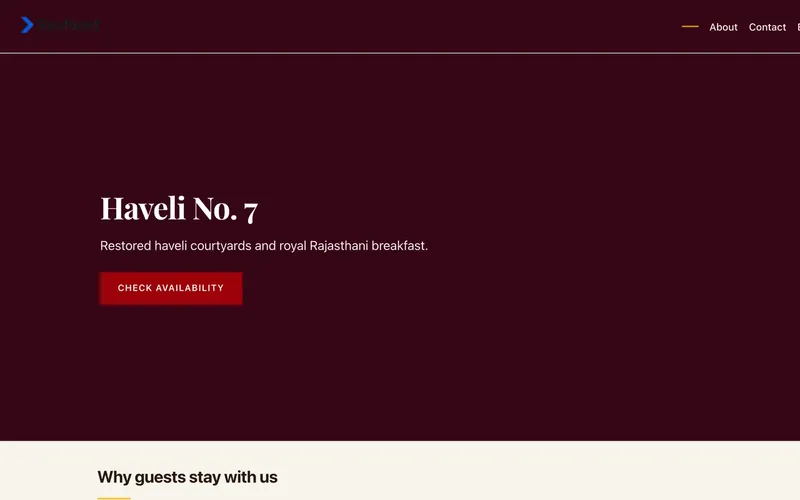 Hotel website built on RevNext Hotel Website CMS using the heritage theme